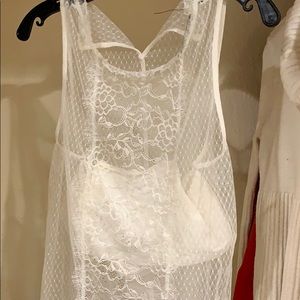 White express lace cover up blouse.